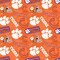 Licensed NCAA Clemson Tone on Tone CLEM-1178 Cotton Fabric by the Yard